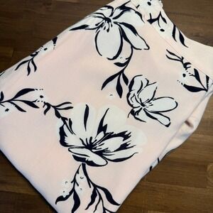 M&S Collection Women 8 Pink Floral Midi Skirt - Side Split & Layered‎ Underneath